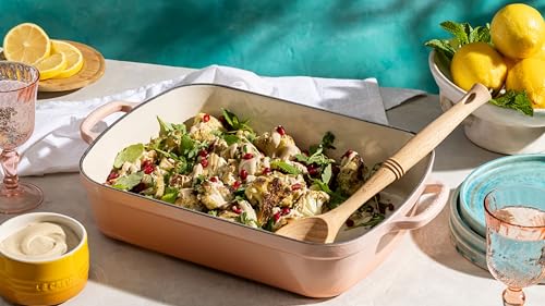 Le Creuset Enameled Cast Iron Signature Rectangular Roaster, 5.25 qt. (9.8" x 13"), Peche - Image 2