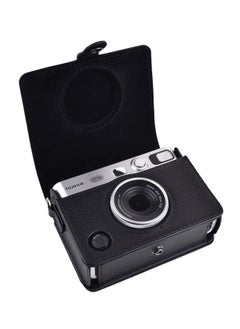 Generic Camera Case Vintage PU Leather Protective Case for Fujifilm Fuji Instax Mini EVO Instant Camera with Removable Shoulder Strap Horizontal Black  - Image 1