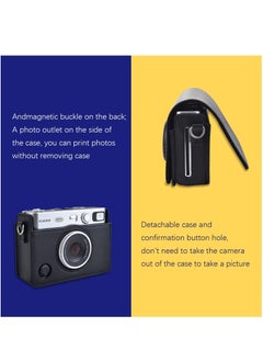 Generic Camera Case Vintage PU Leather Protective Case for Fujifilm Fuji Instax Mini EVO Instant Camera with Removable Shoulder Strap Horizontal Black  - Image 4