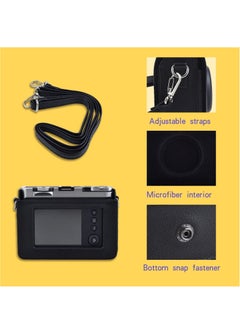 Generic Camera Case Vintage PU Leather Protective Case for Fujifilm Fuji Instax Mini EVO Instant Camera with Removable Shoulder Strap Horizontal Black  - Image 5