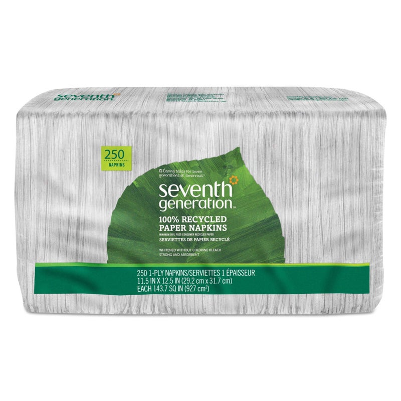 Seventh Generation 1-ply White Napkins - 250 Count Package - Image 1