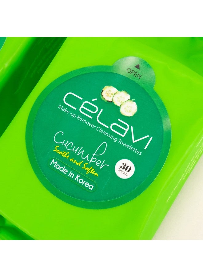 Celavi Cosmetics Celavi Makeup Remover Cleansing Wipes Removing Towelettes 2 Packs 60 Sheets (Cucumber) - Image 2
