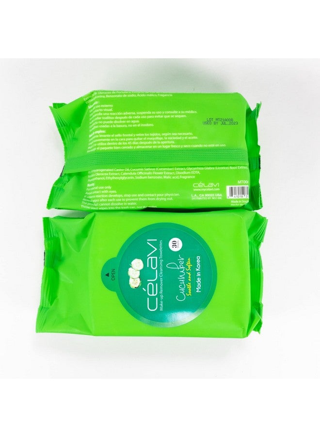 Celavi Cosmetics Celavi Makeup Remover Cleansing Wipes Removing Towelettes 2 Packs 60 Sheets (Cucumber) - Image 3
