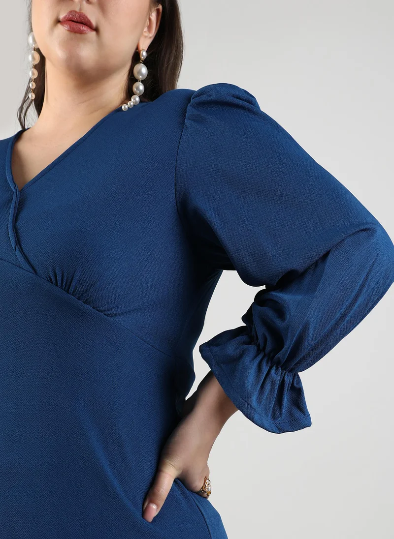 Instafab Plus Solid Cut-Out Midi Dress