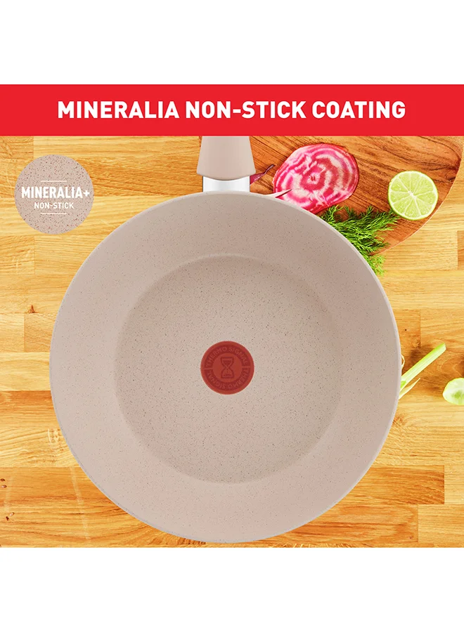 Tefal TEFAL Delight | Wok Pan 28 cm | Non-Stick Coating | Heat Indicator | 100% Recycled Aluminum Body | Made in France | 2 Years Warranty | G2931902 Beige - Sandstone