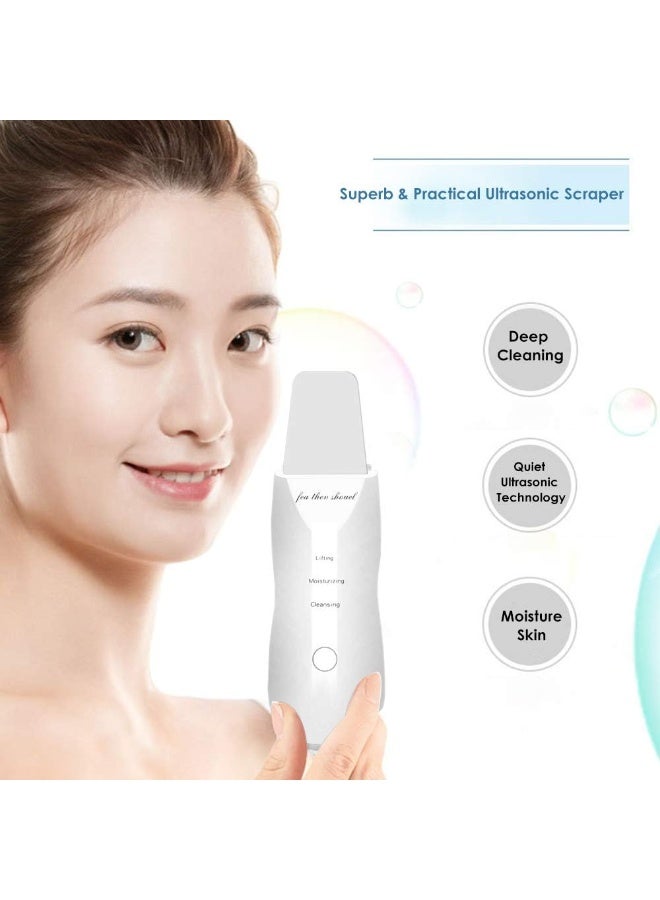 جهاز سكين سكرابر لتنظيف البشرة وإزالة الرؤوس السوداء – 3 أوضاع للعناية بالبشرة (رفع – ترطيب – تنظيف) – مشرط بخاصية الاهتزاز لتقشير البشرة وتجديدها – جهاز تنظيف عميق وإزالة الأوساخ والزيوت - Image 2