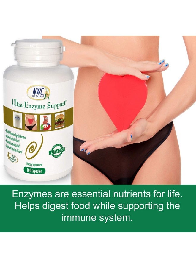 NWC Naturals Ultra-Enzyme Support, Natural Digestive Supplement, Promotes Optimal Health and Digestion, 200 count Capsules - Image 3