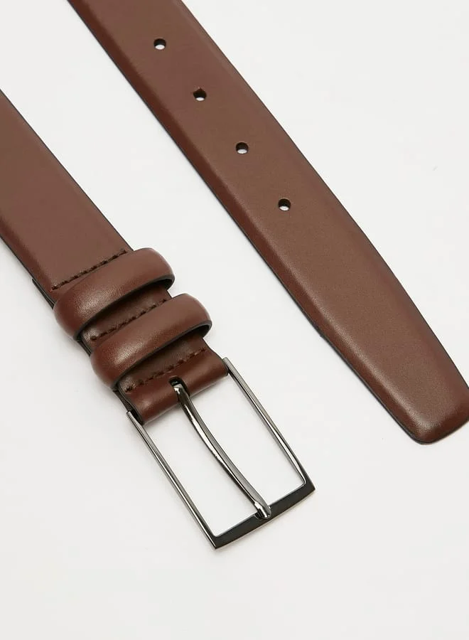 DUCHINI Men's Solid Waist Belt with Pin Buckle Closure