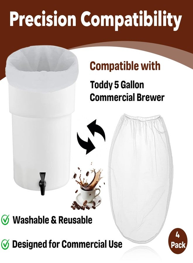 Stitokg 4-Pack Cold Brew Coffee Filter Bag - Compatible with Toddy Cold Brew 5 Gallon System, Washable & Reusable Nylon Mesh Filter for Commercial/Home Brewers, High-Efficiency Filtration - Image 2