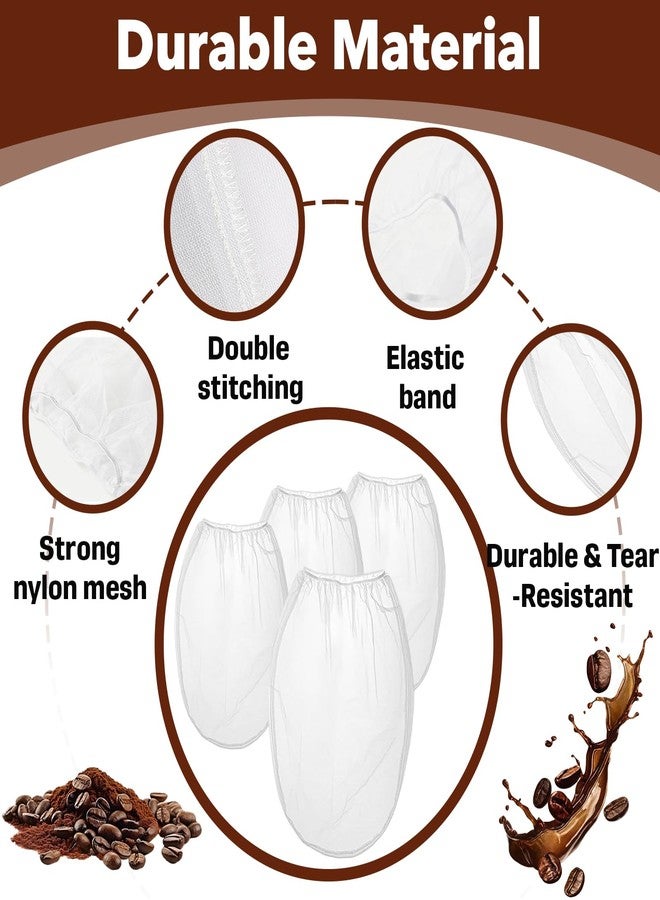 Stitokg 4-Pack Cold Brew Coffee Filter Bag - Compatible with Toddy Cold Brew 5 Gallon System, Washable & Reusable Nylon Mesh Filter for Commercial/Home Brewers, High-Efficiency Filtration - Image 3
