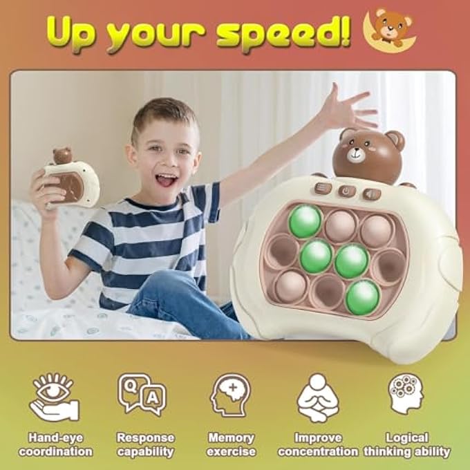 QUICK PUSH BUBBLE COMPETITIVE GAME CONSOLE  FAST REFLEX CHALLENGE, PORTABLE HANDHELD DESIGN, BOOSTS FOCUS & REACTION TIME, STRESS-RELIEF TOY FOR KIDS, PERFECT FOR TRAVEL & PLAYDATES  FUN SENSORY BRE - Image 5