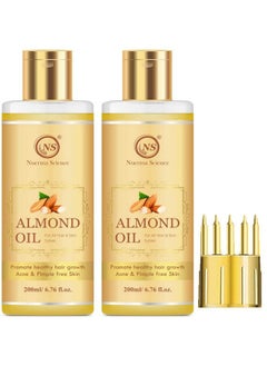 Nuerma Science Sweet Almond Oil 400 Ml (Combo Of 2)(Rich In Vitamin E Oil For Healthy Skin Hair Nail Care Eyelashes Growth Beard Growth Antiageing Body Massage)  - Image 1