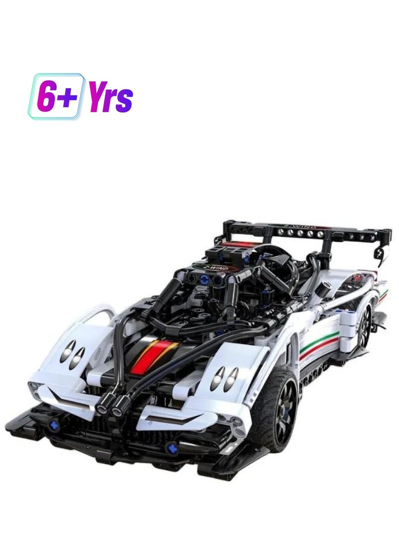 Black & White Sports Racing Car Building Kit – Technic Remote-Control Formula F1 Challenge | Construction Blocks Toy for Kids & Teens  - Image 1