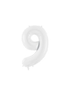 PartyDeco Foil ballon Number ''9'', 86 cm, white  - Image 1