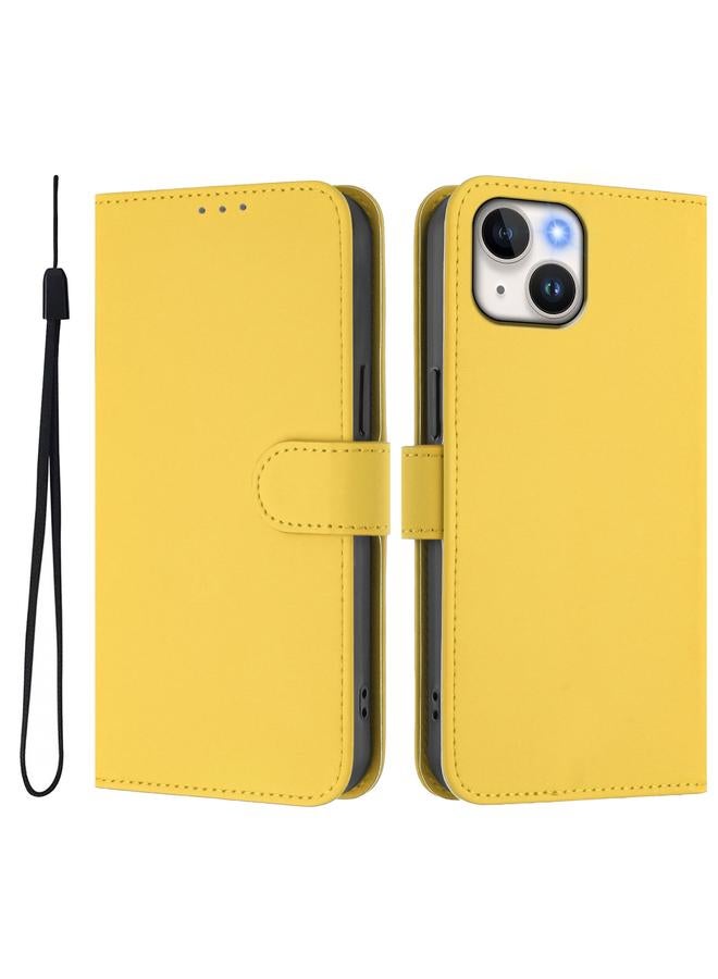 Zaboon Case For iPhone 12 mini Skin Feel Solid Color Leather Phone Case with Lanyard - Image 2