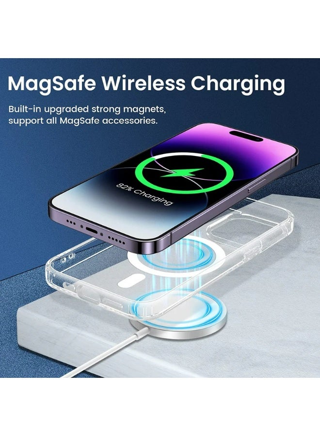 UMIXPRO Clear Magnetic Case for iPhone 14 Pro Max 6.7-Inch, MagSafe Compatible, Shockproof Bumper Cover - Image 3