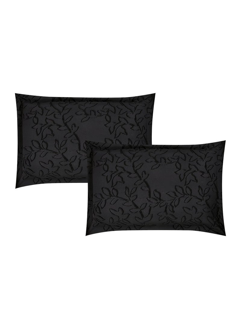 ريد روز مفرش نفرونص محفور يناسب مرتبة سريرمقاس 140×200سم /لحاف مقاس 170×230سم طقم 5قطع-اسود - Image 4