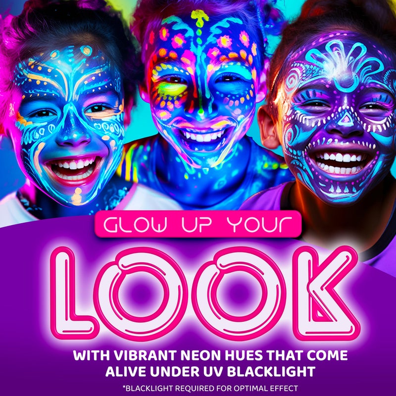 Blue Squid Face Paint Water Based Single Cake Professional Face Paint & Body Paint - Water Activated, Kids Adults Face Painting for Costume, Halloween Makeup, Cosplay - Neon Sky Blue Face Paint 30g - Image 4
