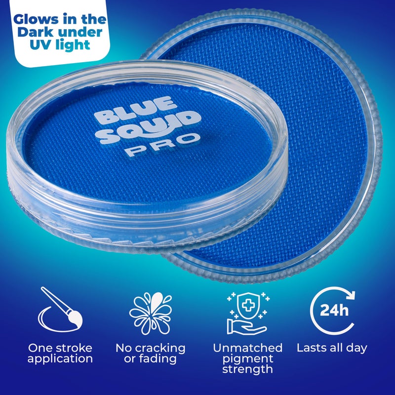 Blue Squid Face Paint Water Based Single Cake Professional Face Paint & Body Paint - Water Activated, Kids Adults Face Painting for Costume, Halloween Makeup, Cosplay - Neon Sky Blue Face Paint 30g - Image 2