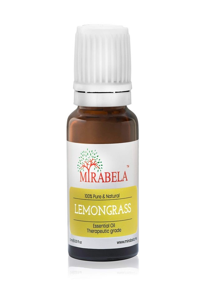 Mirabela Lemongrass Essential Oil 100% Pure undiluted Therapeutic Grade Essential Oil For Face, Hair, Oily Skin, Toning, Cleansing, Aromatherapy, Aura Cleansing, Insect Repellant, 10 ml - Image 1