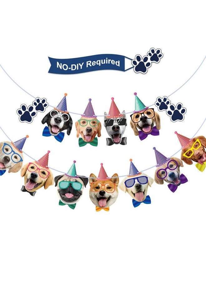 Blulu Dog Birthday Banner Birthday Garland Dog Theme Party Bunting Decoration Baby Shower Party Supplies (Dog)  - Image 1