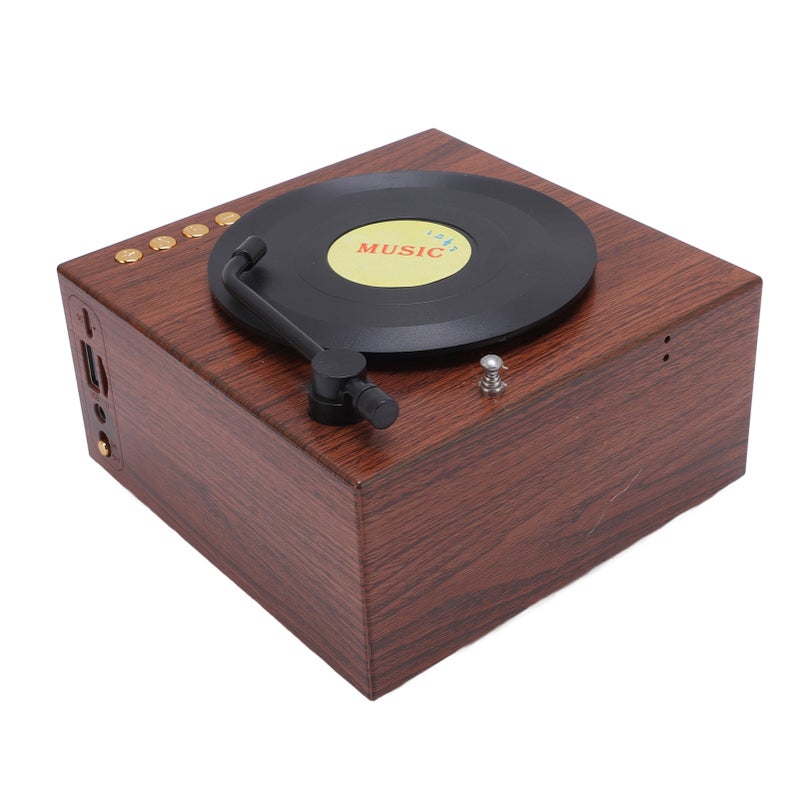 Vintage Speaker Phonograph Shaped Speaker Low Bass Retro BT Radio Player for Home Office - Image 3