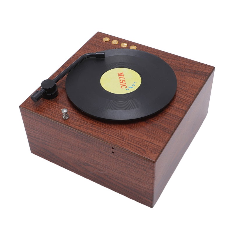 Vintage Speaker Phonograph Shaped Speaker Low Bass Retro BT Radio Player for Home Office - Image 2