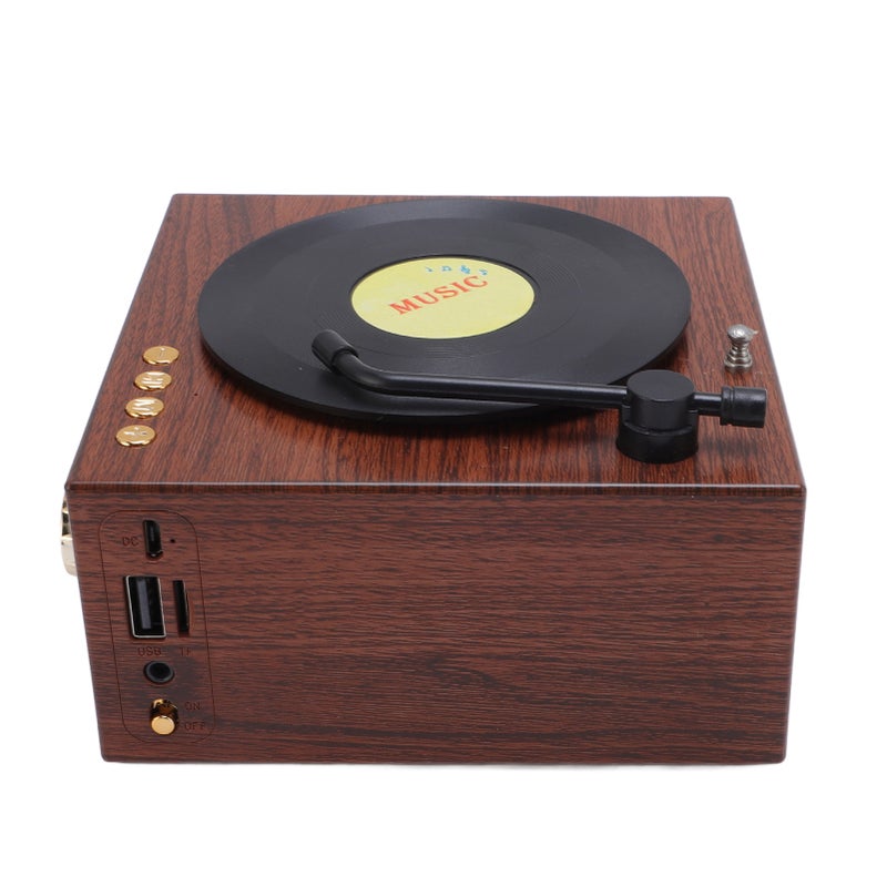 Vintage Speaker Phonograph Shaped Speaker Low Bass Retro BT Radio Player for Home Office - Image 4