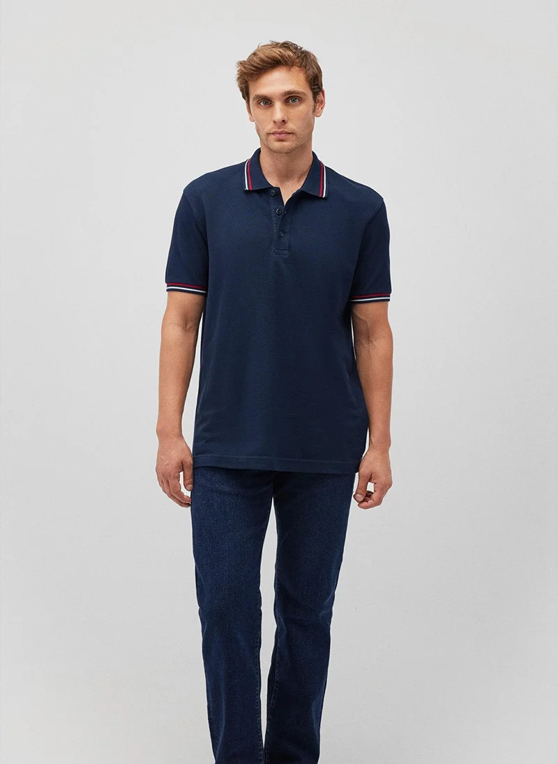 مافي Navy Polo T-Shirt