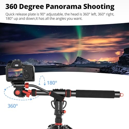 AMBITFUL 42" Heavy Duty Aluminum Tripod Boom Arm Horizontal Center Column arm with Sandbag, 360° Rotatable Overhead Photography Arm for Camera, 22lbs Load Capacity (Tripod Arm) - Image 3