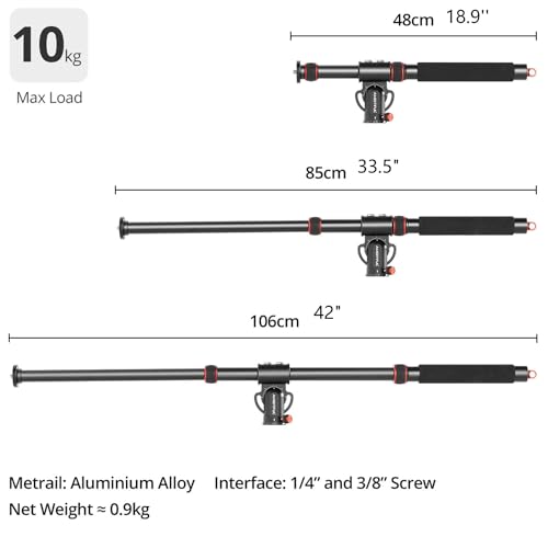 AMBITFUL 42" Heavy Duty Aluminum Tripod Boom Arm Horizontal Center Column arm with Sandbag, 360° Rotatable Overhead Photography Arm for Camera, 22lbs Load Capacity (Tripod Arm) - Image 2