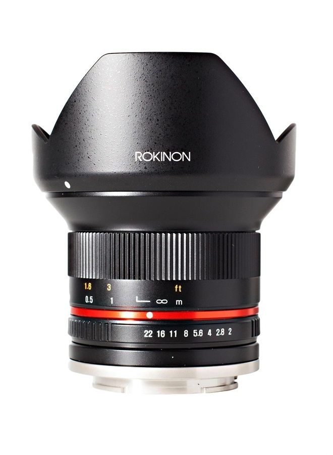 Rokinon 12mm F2.0 NCS CS Ultra Wide Angle Lens for Fuji X Mount Digital Cameras (Black) (RK12M-FX) - Fixed