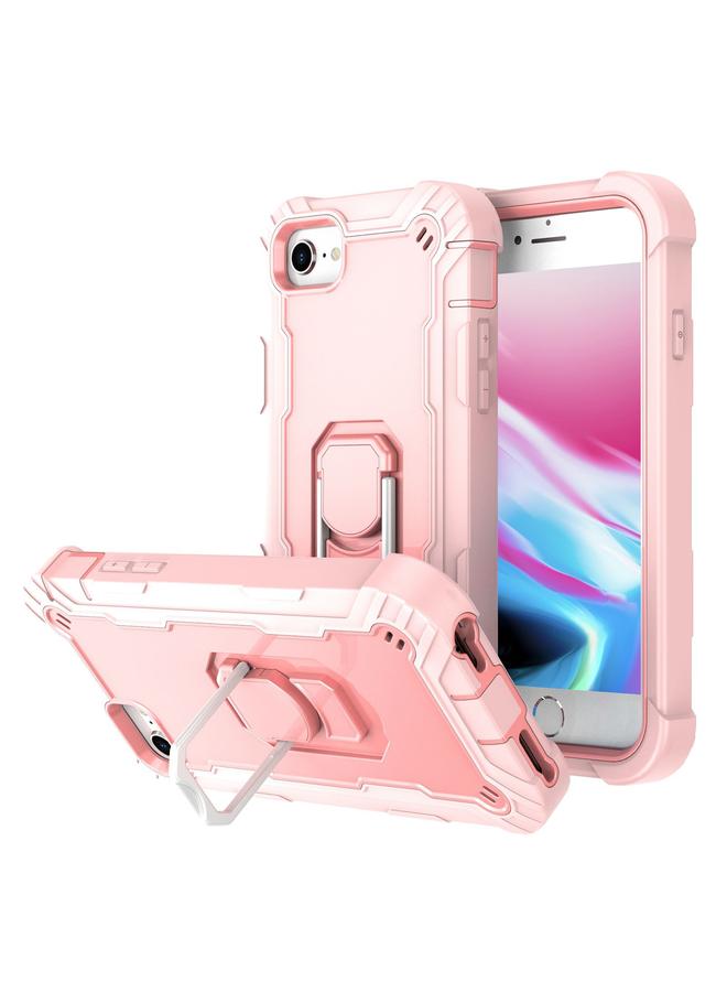 S-TOP Case For iPhone SE 2022 / SE 2020 / 8 / 7 PC + Rubber 3-layers Shockproof Protective Case with Rotating Holder - Image 1
