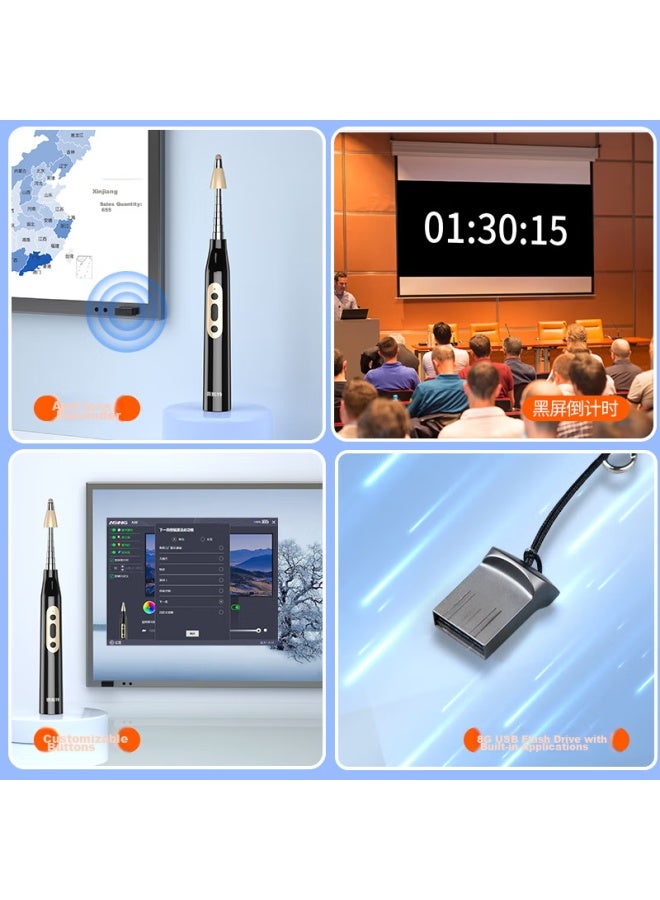 Whist While I6s Page-turning Pen, Digital Laser Pointer, Spotlight Magnifier, Red Light Telescopic Pointer, Teacher-specific Electronic Whiteboard Touch Writing Pen, Ppt Lecture Pen, Projection Pen, 8gb Usb Flash Drive - Image 4
