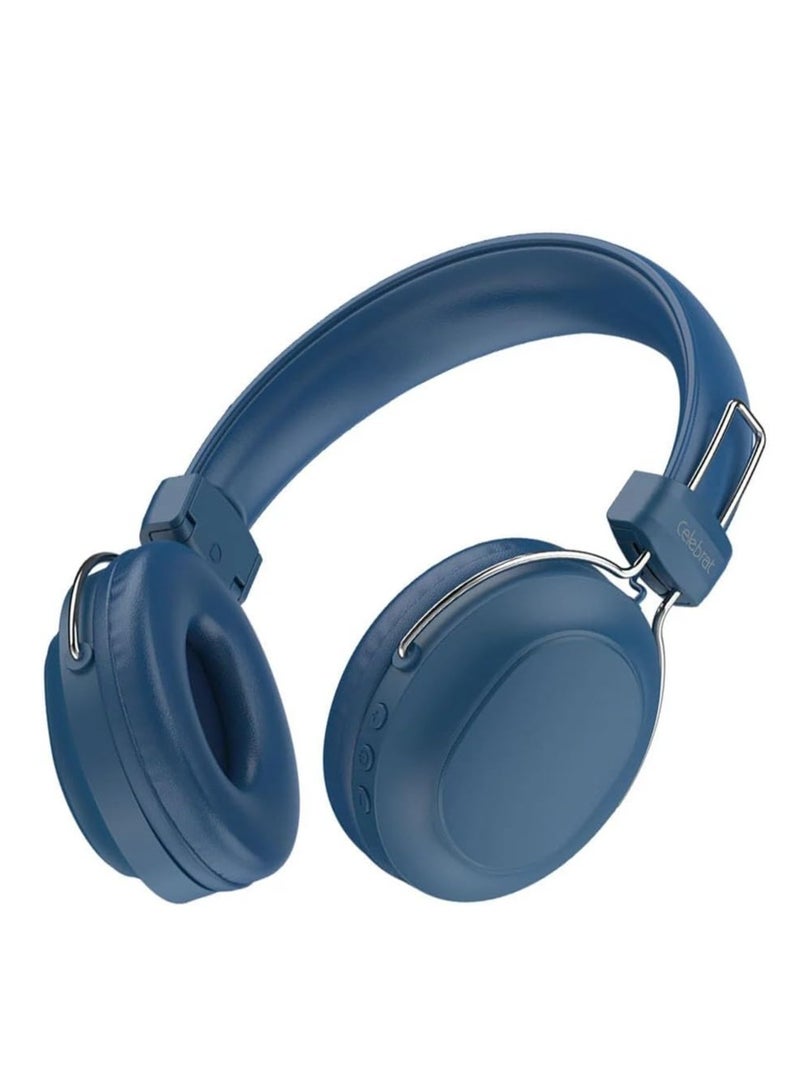Celebrat Headphone Celebrat A36 Bluetooth With Mic Stereo Sound Music Wireless Headset, Bluetooth, FM And AUX with External Microphone and Support SD Card (Blue)  - Image 1