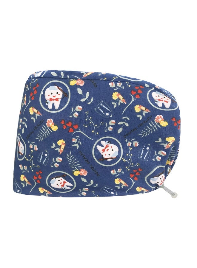 NIBEMINENT Nice-looking Printing Doctor Hat Surgical Cap for Long Hair Classic Nurse Baotou Caps Women Men Sweat-absorbent Towel Scrub Hat