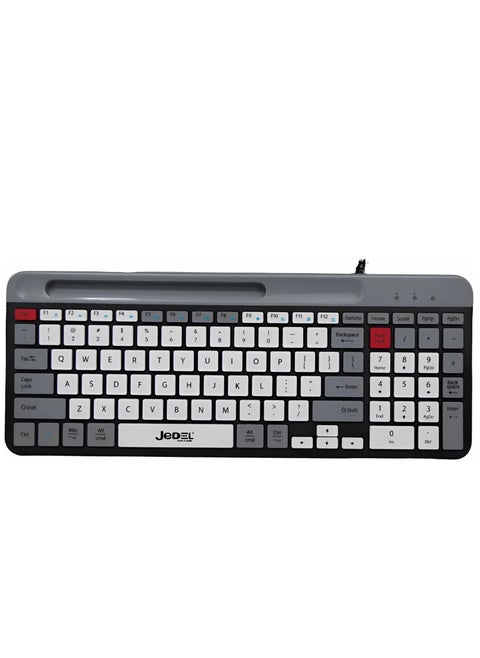 Wired Slim Chocolate Office Keyboard With Mobilephone Holder K37 , for computer and lap top Full size with 100 Keys , cable USB Speed interface , adjustable height in to give comfort to the hand while working . It can be used at home, office and personal use.