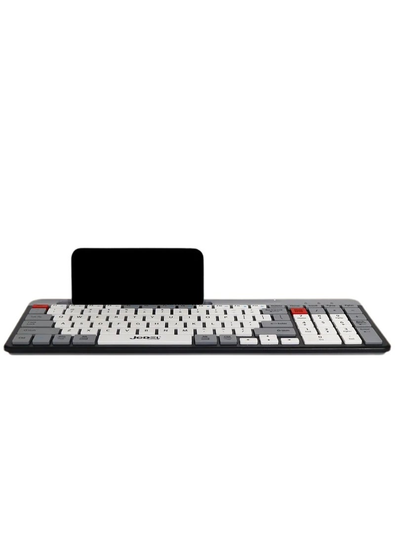 JeDEL Wired Slim Chocolate Office Keyboard With Mobilephone Holder K37 , for computer and lap top Full size with 100 Keys , cable USB Speed interface , adjustable height in to give comfort to the hand while working . It can be used at home, office and personal use.  - Image 3