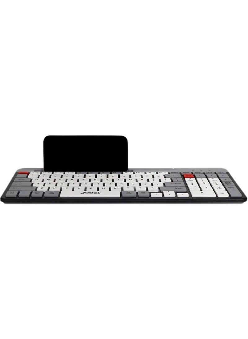 JeDEL Wired Slim Chocolate Office Keyboard With Mobilephone Holder K37 , for computer and lap top Full size with 100 Keys , cable USB Speed interface , adjustable height in to give comfort to the hand while working . It can be used at home, office and personal use. - Image 4