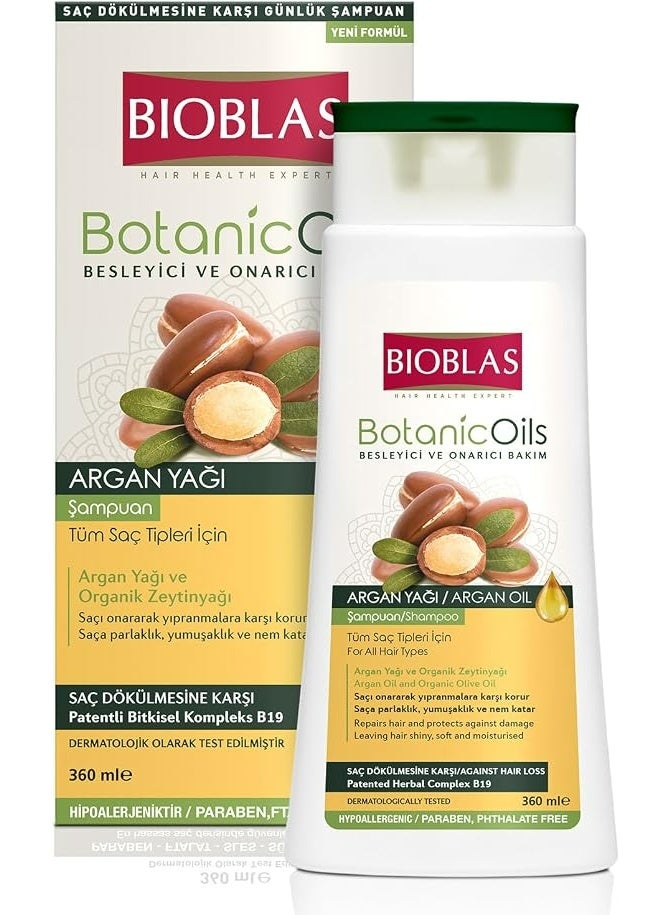 BIOBLAS BOTANIC OILS NOURISHING AND REPAIRING CARE ARGAN OIL SHAMPOO FOR ALL HAIR TYPES 360 ML PARABEN FREE+150 ML SHAMPOO GIFT - Image 2