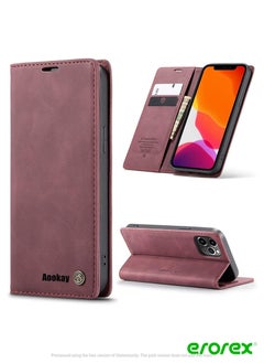 iPhone 13 Pro Max Case, Leather Wallet Case Classic Design with Card Slot and Magnetic Closure Flip Fold Case for iPhone 13 Pro Max 6.7 Inch 2021 (iPhone 13 Pro Max, Red)