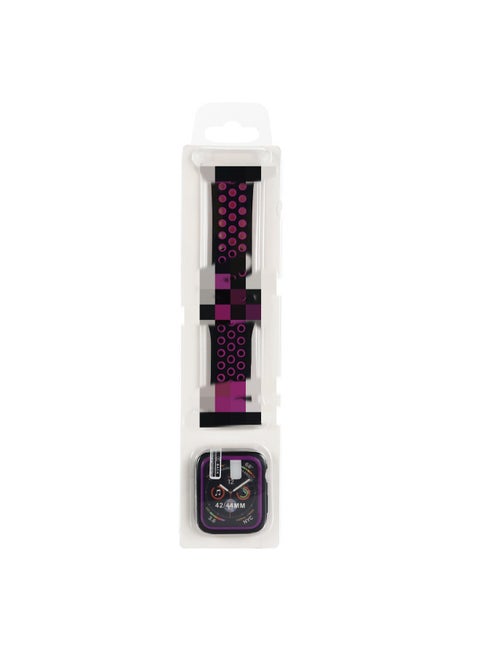 Suitable For Apple Nike Two-color Silicone Watch Band Set For Apple Watch7/SE/6/5/4321 Sport-Color:Black Purple-Exterior Dimension:38mm