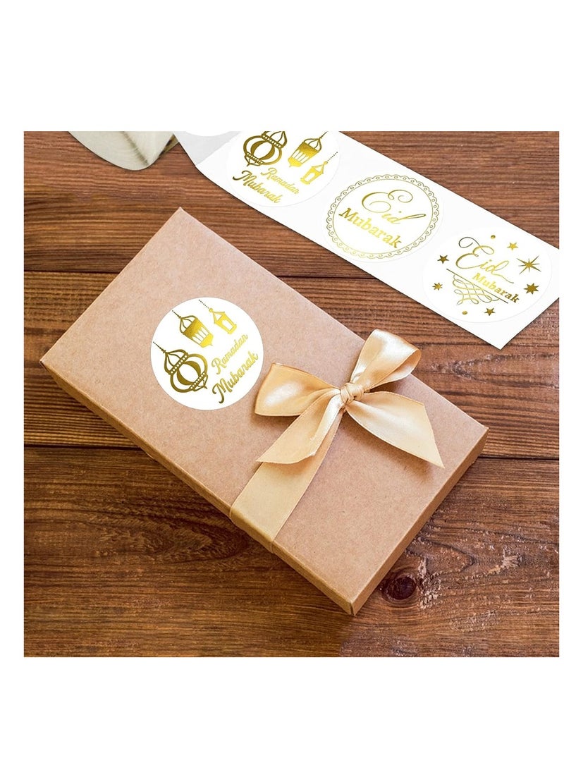 OASIS-TH 500Pcs Ramadan Kareem Adhensive Stickers Eid Mubarak Perforated Roll Sticker Gift Tag - Image 3