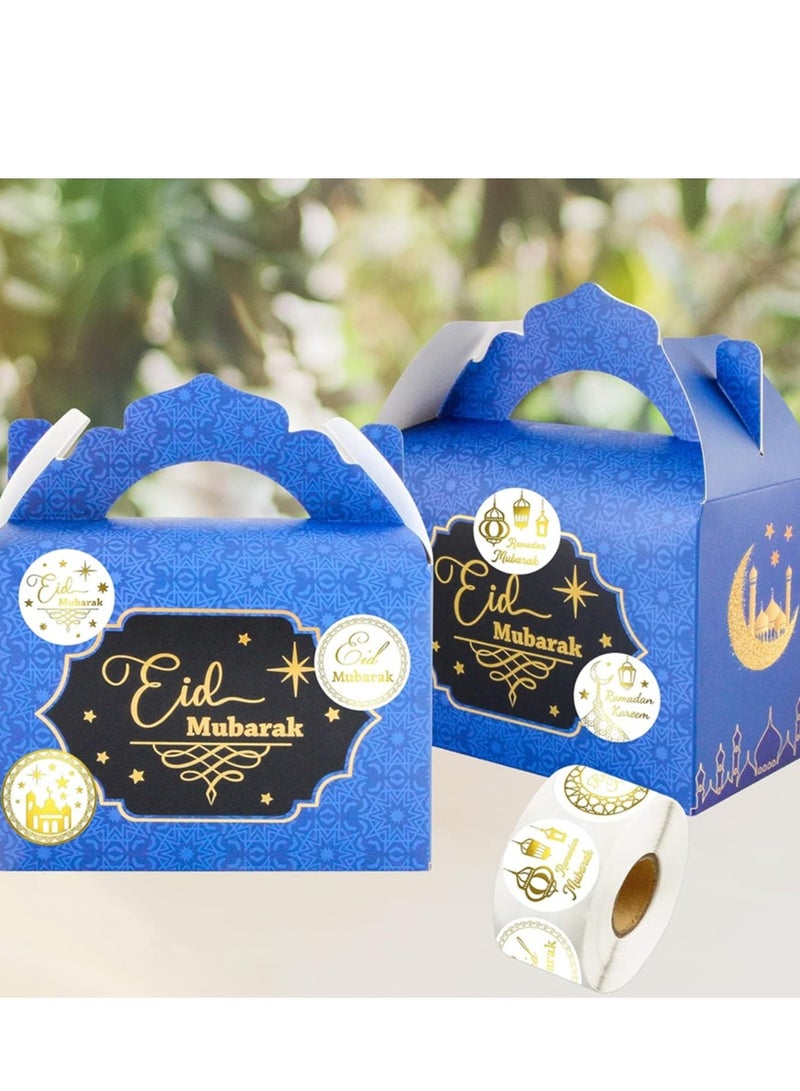 OASIS-TH 500Pcs Ramadan Kareem Adhensive Stickers Eid Mubarak Perforated Roll Sticker Gift Tag - Image 4