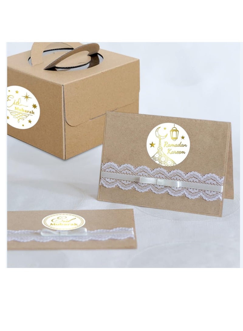 OASIS-TH 500Pcs Ramadan Kareem Adhensive Stickers Eid Mubarak Perforated Roll Sticker Gift Tag - Image 5