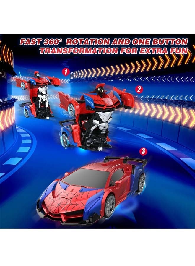 Beauenty Spider Transform RC Cars Toys with Eye & Underbody Lights, 2.4GHz Remote Control Car One-Button Deformation, Fast 360°Rotation Robot Toys Birthday Gifts for 3 4 5 6 7 8 9 10 Year Old Boys Age 4-7 8-12 - Image 2