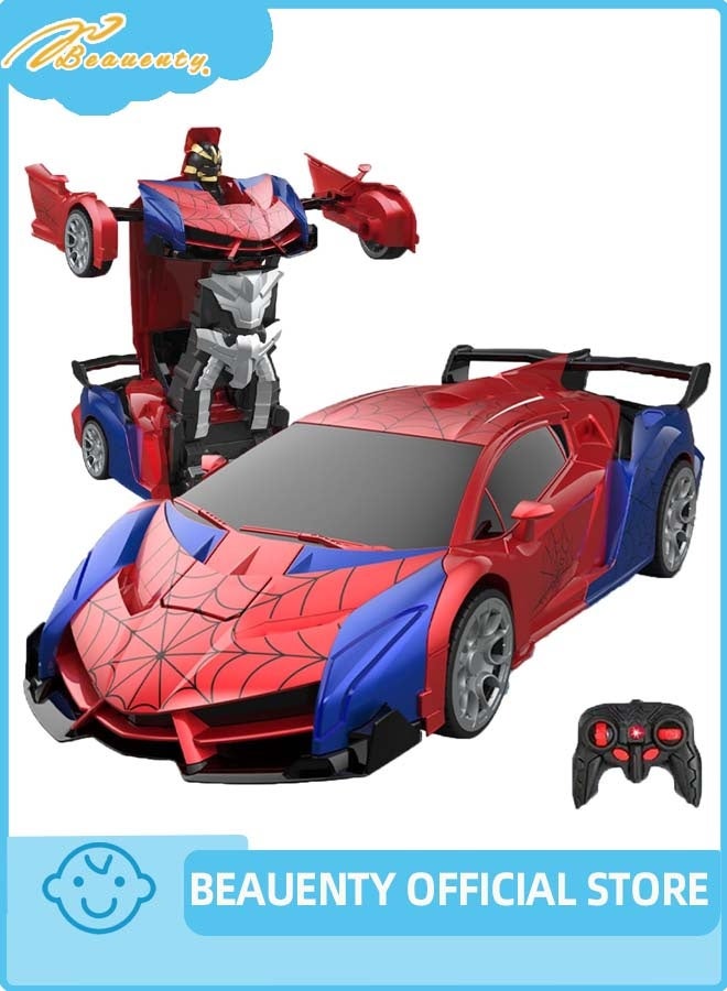 Beauenty Spider Transform RC Cars Toys with Eye & Underbody Lights, 2.4GHz Remote Control Car One-Button Deformation, Fast 360°Rotation Robot Toys Birthday Gifts for 3 4 5 6 7 8 9 10 Year Old Boys Age 4-7 8-12 - Image 1
