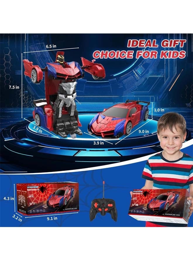 Beauenty Spider Transform RC Cars Toys with Eye & Underbody Lights, 2.4GHz Remote Control Car One-Button Deformation, Fast 360°Rotation Robot Toys Birthday Gifts for 3 4 5 6 7 8 9 10 Year Old Boys Age 4-7 8-12 - Image 5