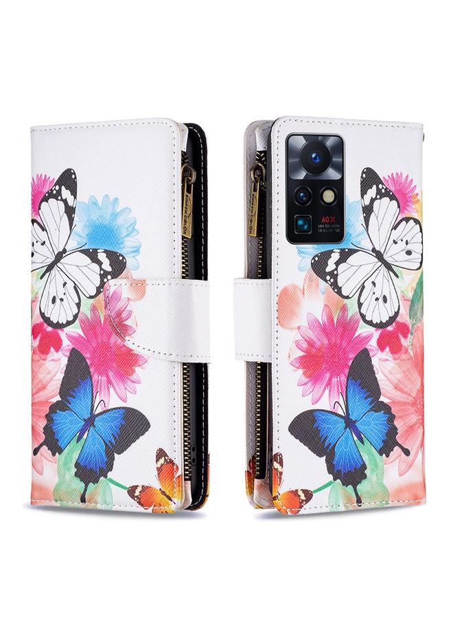 زبون جراب لهاتف Infinix Zero X Neo بنمط رسم ملون وسحاب وغطاء جلدي قابل للطي أفقيًا - Image 1