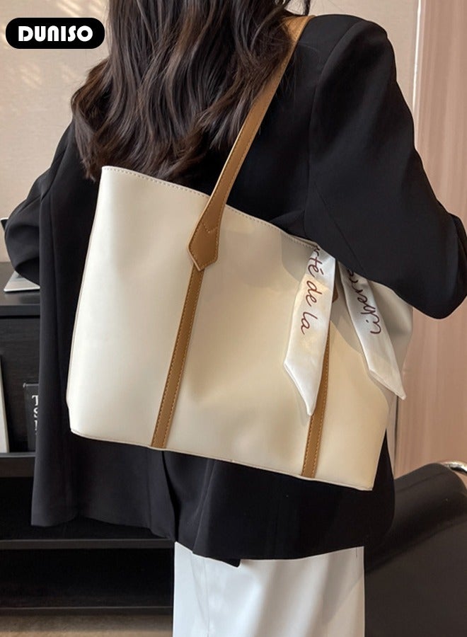 DUNISO حقيبة كتف نسائية من الجلد الصناعي حقيبة يد بسعة كبيرة حقيبة دلو عصرية حقيبة سفر للنساء والفتيات وطلاب الجامعات - Image 5